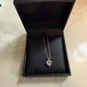 925 Sterling Silver Heart Solitaire Necklace